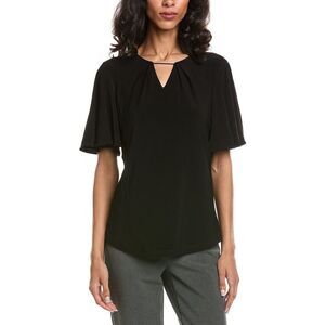 Anne Klein Womens Bell Sleeve Top, Black